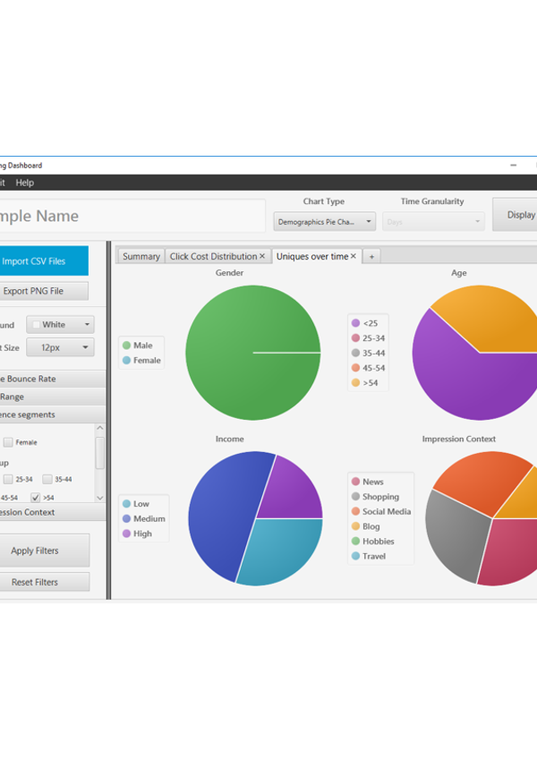 Inteface of the application